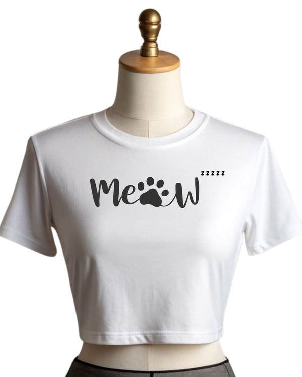 Meow - Ripper Round Neck Crop Baby Tee