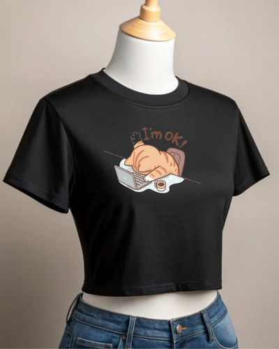Iam Ok - Ripper Round Neck Crop Baby Tee