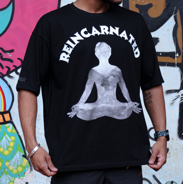 REINCARNATION Oversized T-Shirt – Black