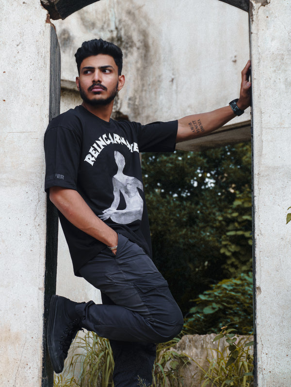 REINCARNATION Oversized T-Shirt – Black