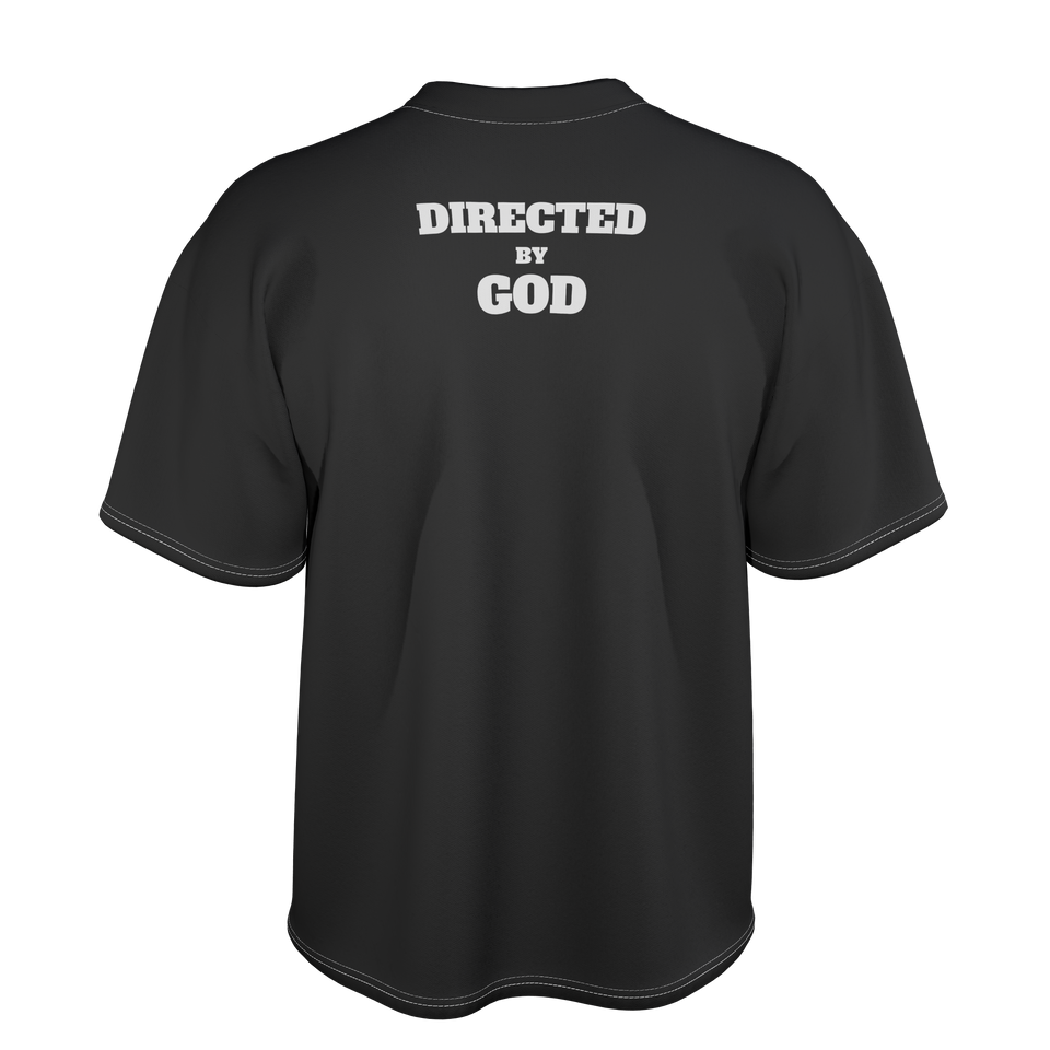 Directed by god  Black Oversized-tshirt