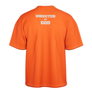 Directed by god Orange Oversized-tshirt