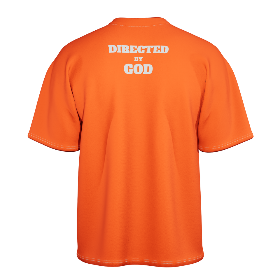 Directed by god Orange Oversized-tshirt