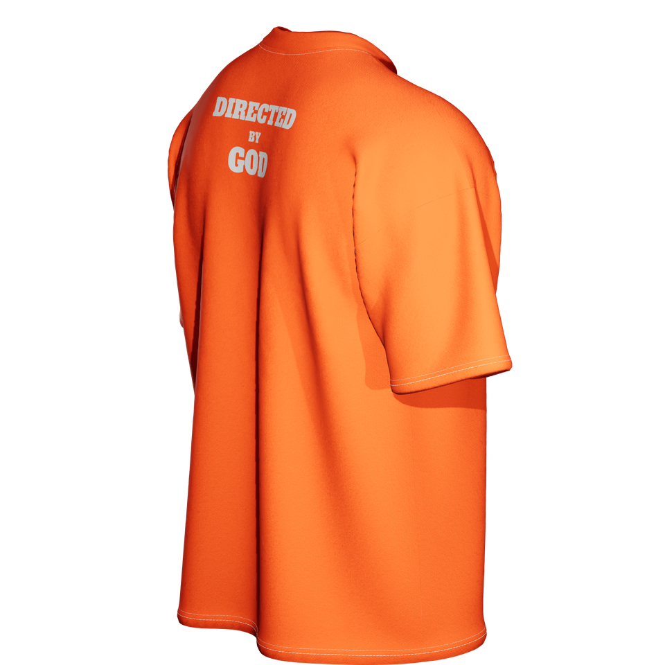 Directed by god Orange Oversized-tshirt