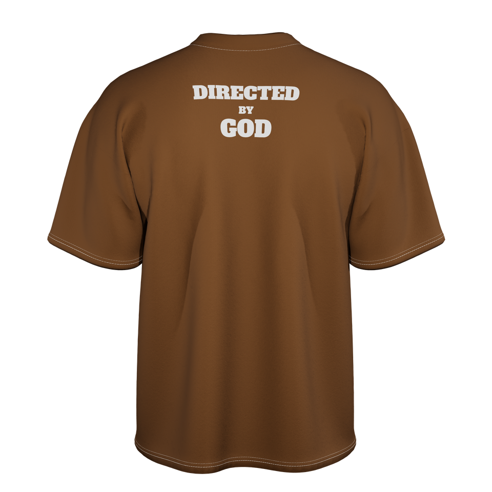 Directed by god Brown Oversized-tshirt